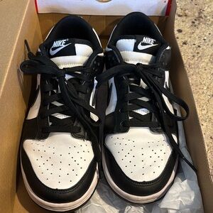 Nike Panda’s black/white, size 7.5 in women.